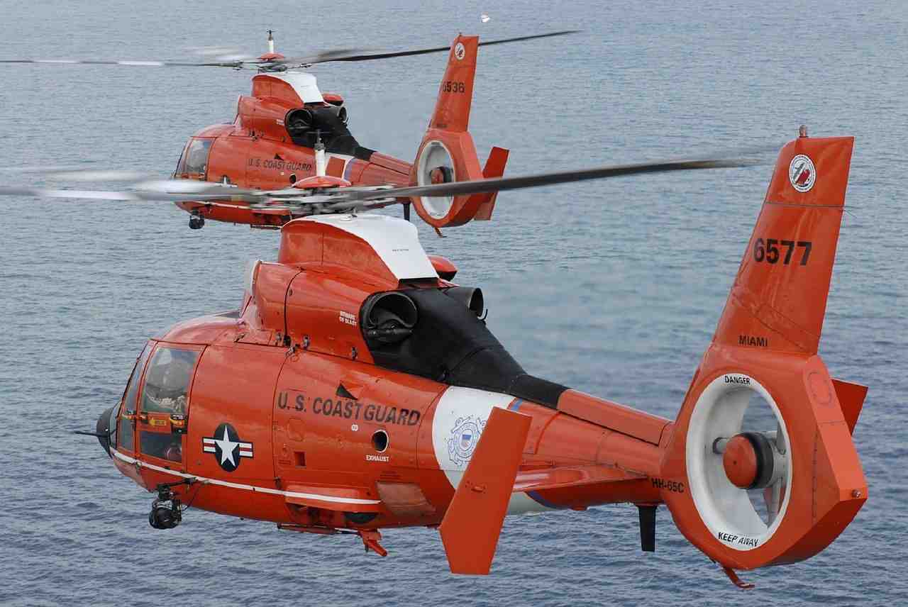 hélicoptères, mh-65 dolphin, chercher et sauver